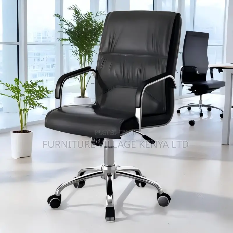 Swivel Leather Office Workstation Chair