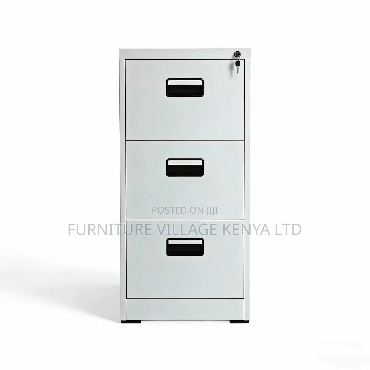 3-Drawer White Metallic Locker File Cabinet