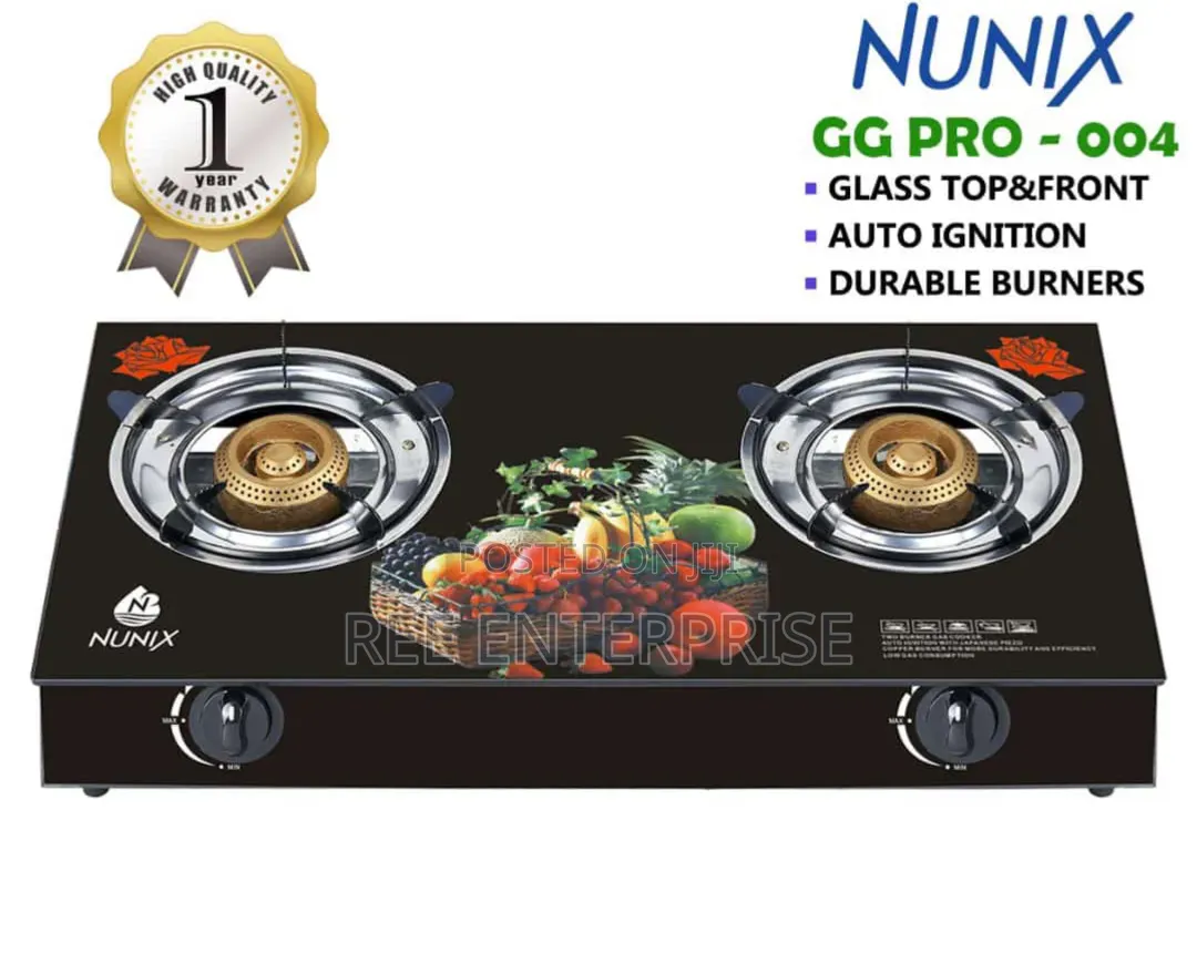 *Nunix 2 Burner Glass Top Table Top *Cooker