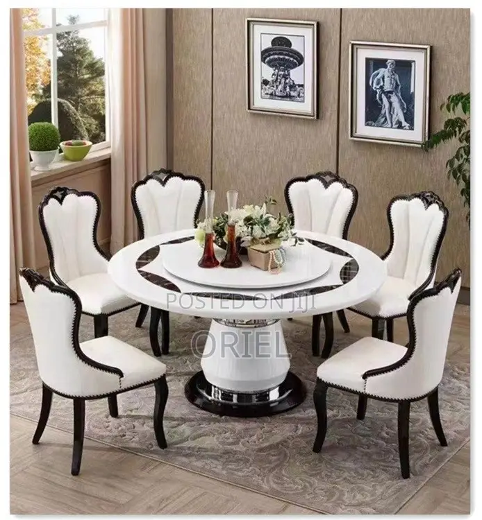 Dining Tables : Black White Marble Dining Table