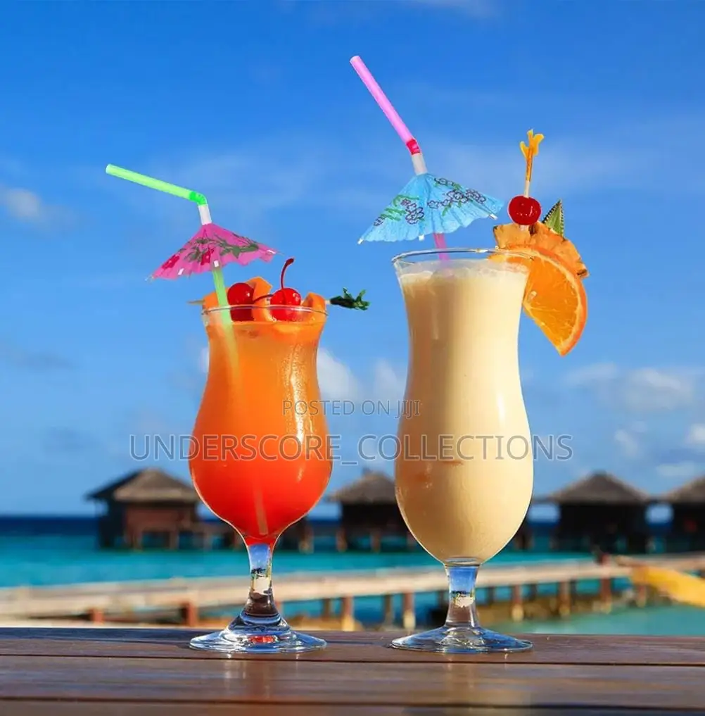 Cocktail Drink Straws With Umbrella (50pcs Packet)