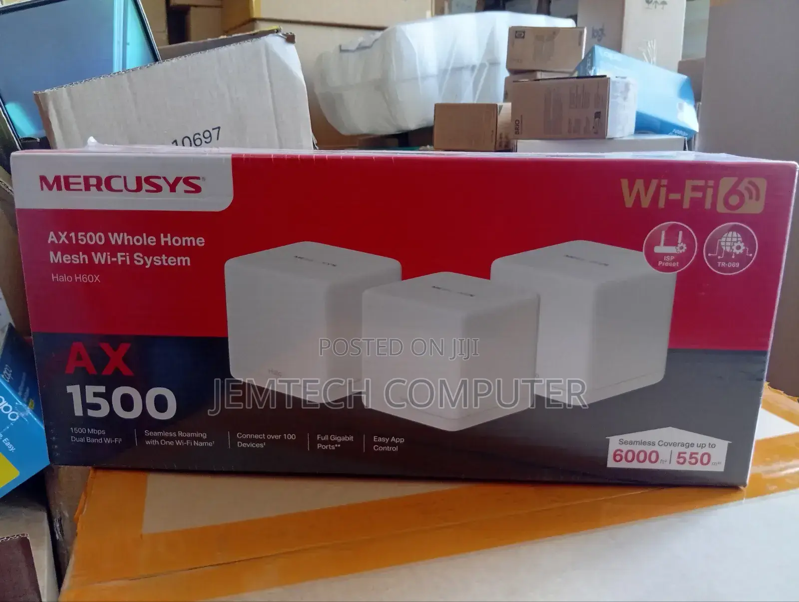 Mercusys Halo H60x Wifi 6 Access Point Wi-Fi 6 Ax1500 Mesh(3 Pack)