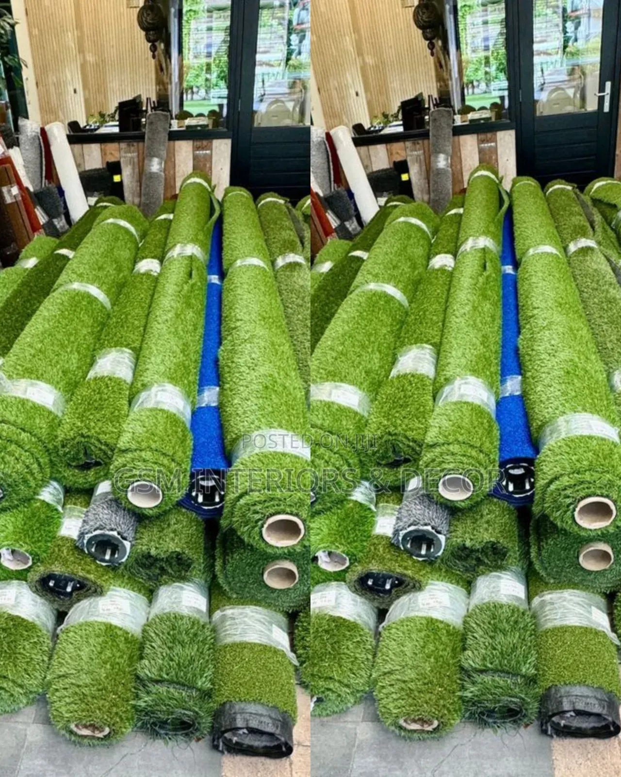 Artificial Green Grass Carpets in Binded Rolls Perm2