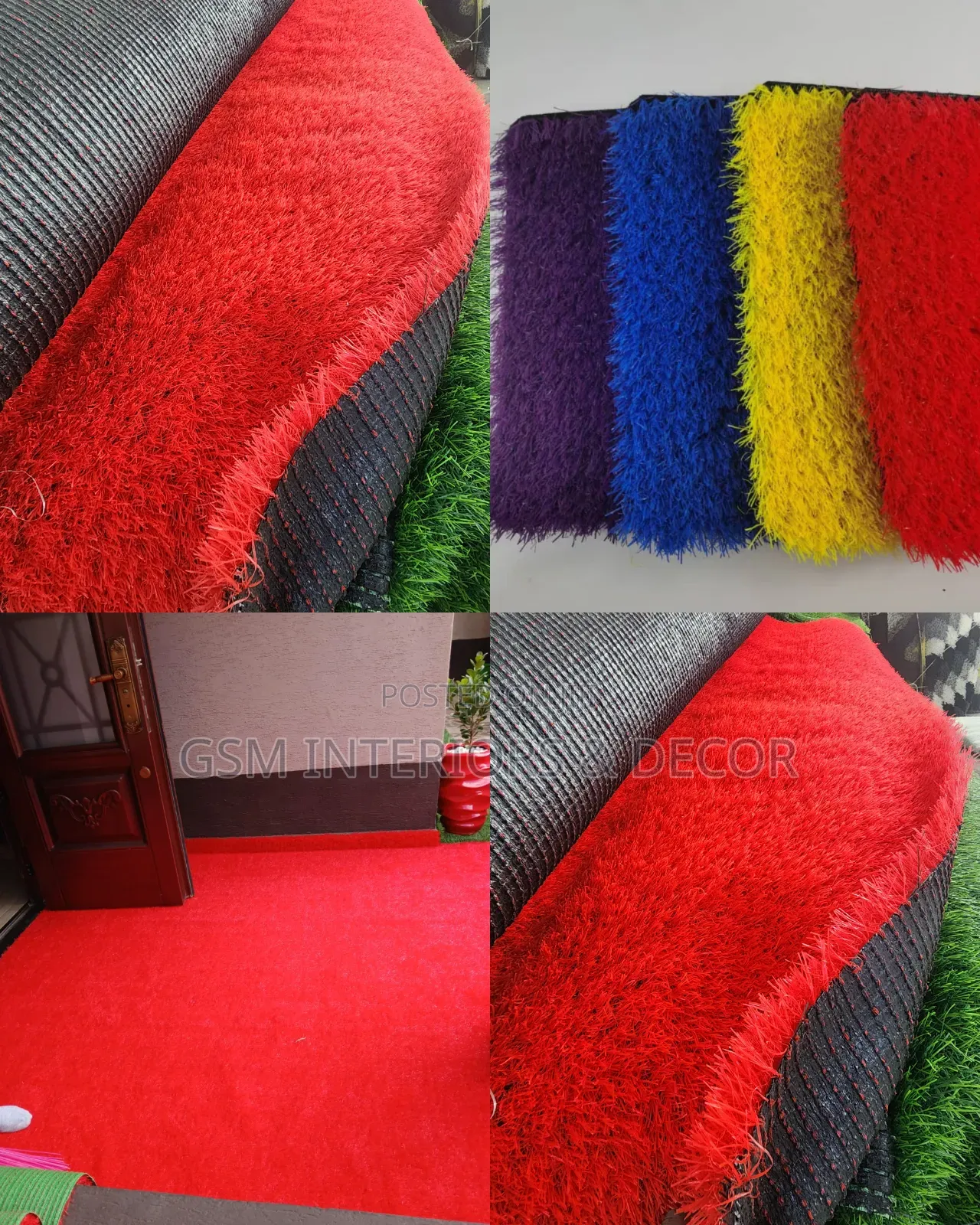 Artificial Red Grass Carpets and Other Colour Shades