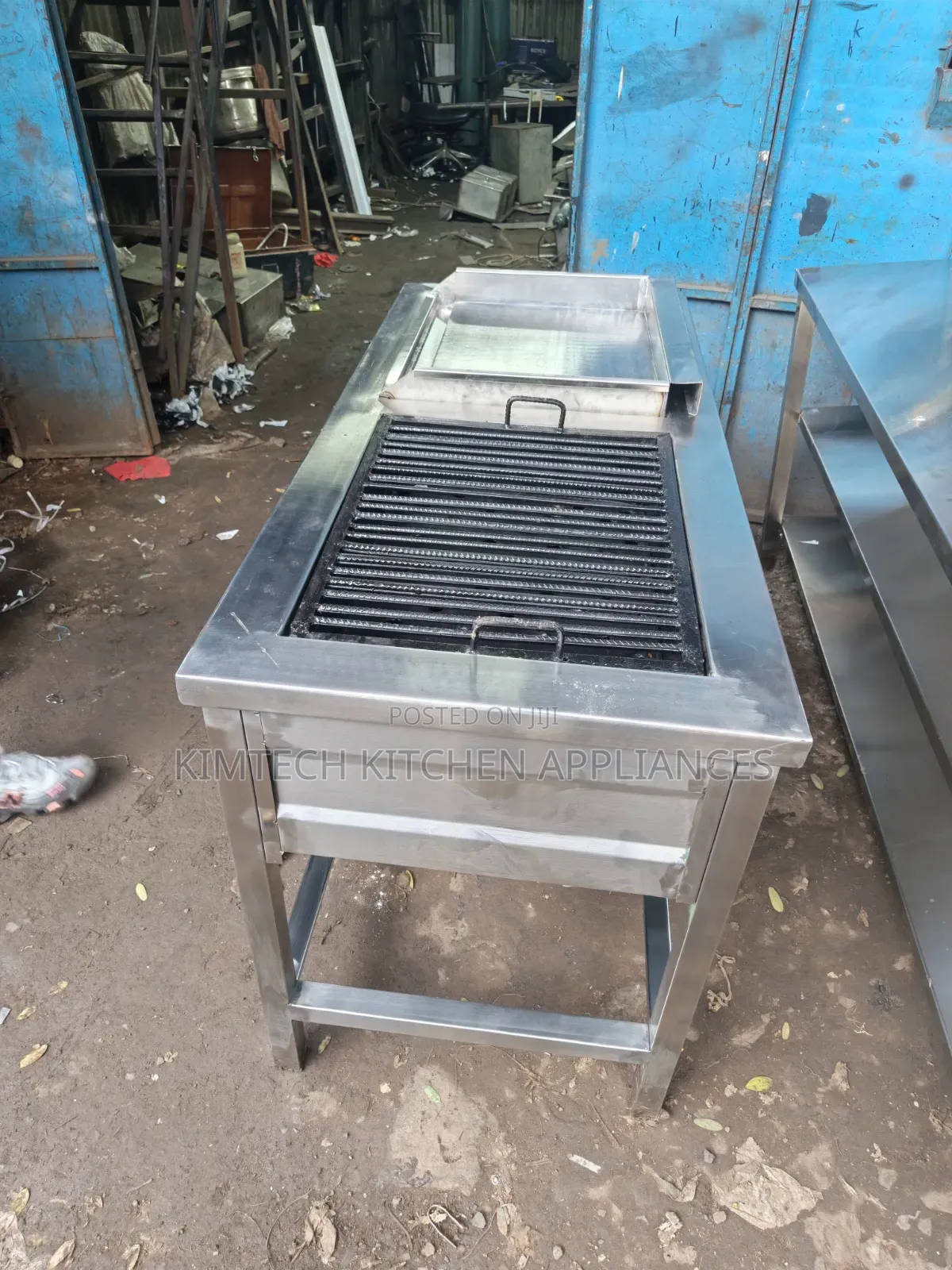 Combine Gas Griddle and Charcoal Grill.