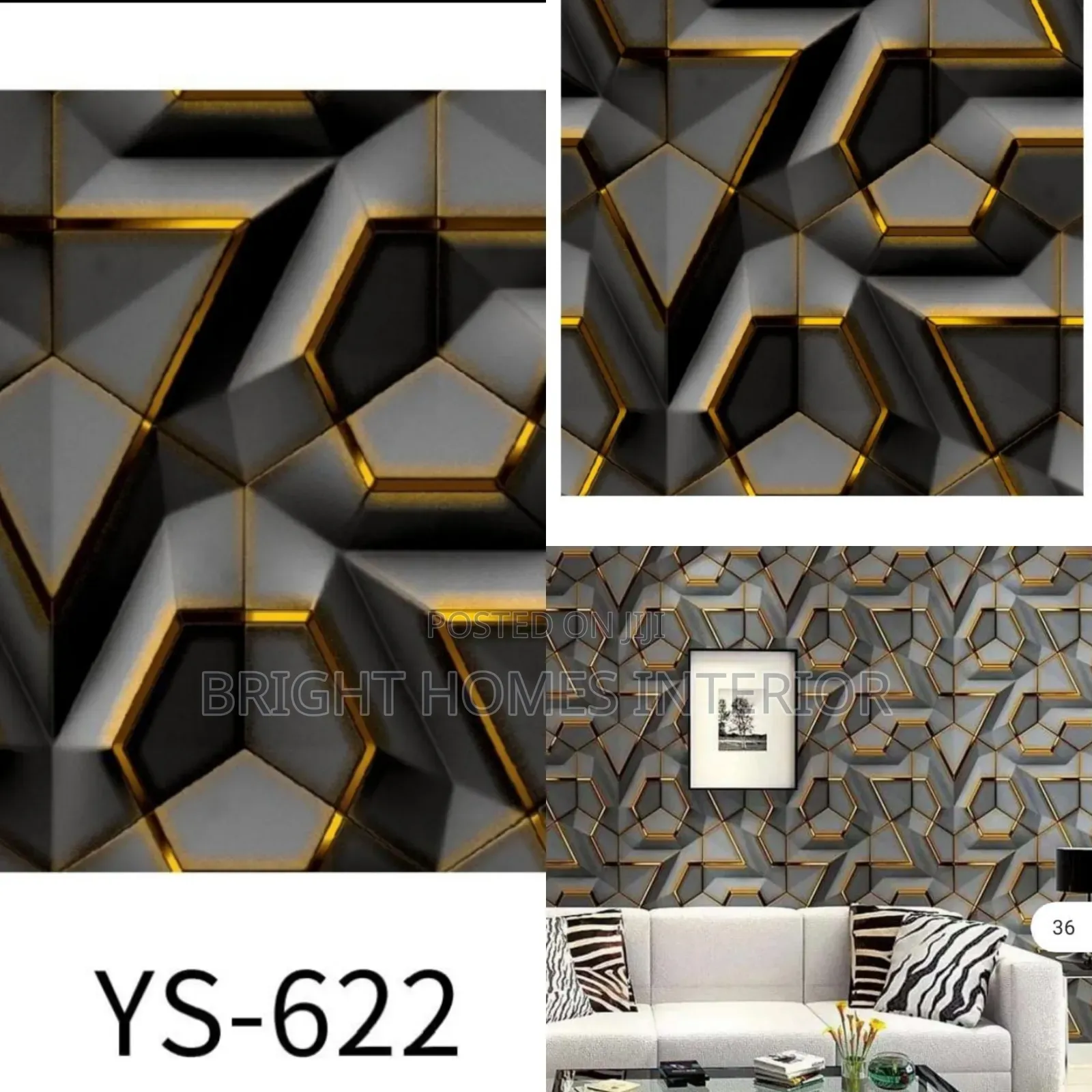 Black and Gold Kinyozi Wallpaper With Lighting Effect