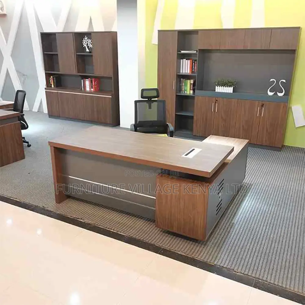 1.6 Meters L-Shaped Imported Wooden Boss Table