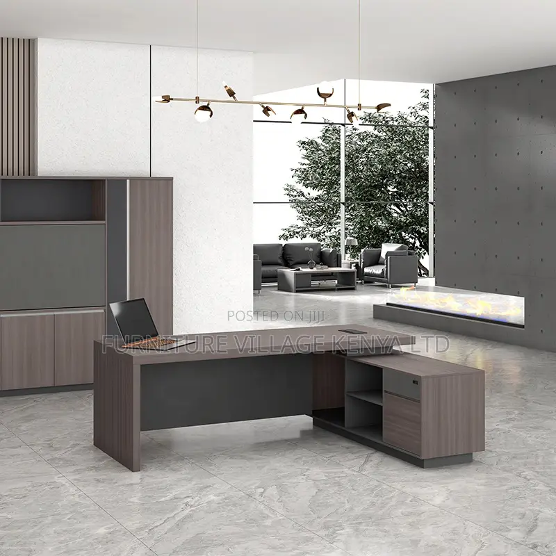 1.6 Meters L-Shaped Imported Wooden Boss Table