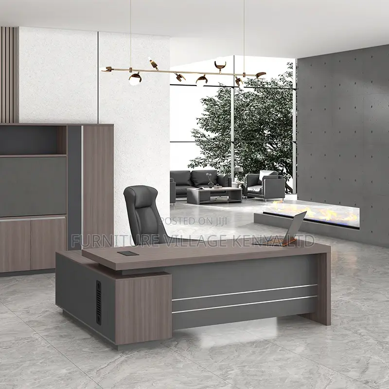 1.6 Meters L-Shaped Imported Wooden Boss Table