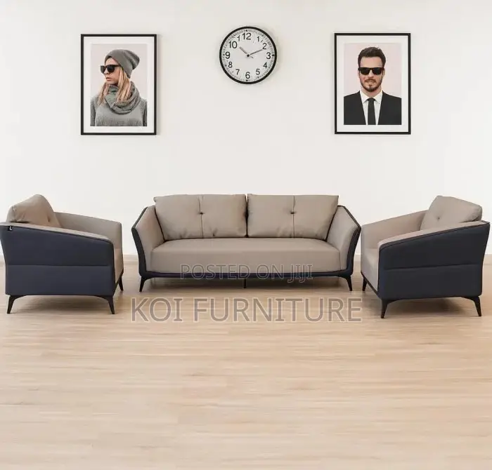 Office Sofa; Chic Taupe Five Seaters Executive Office Sofa Set