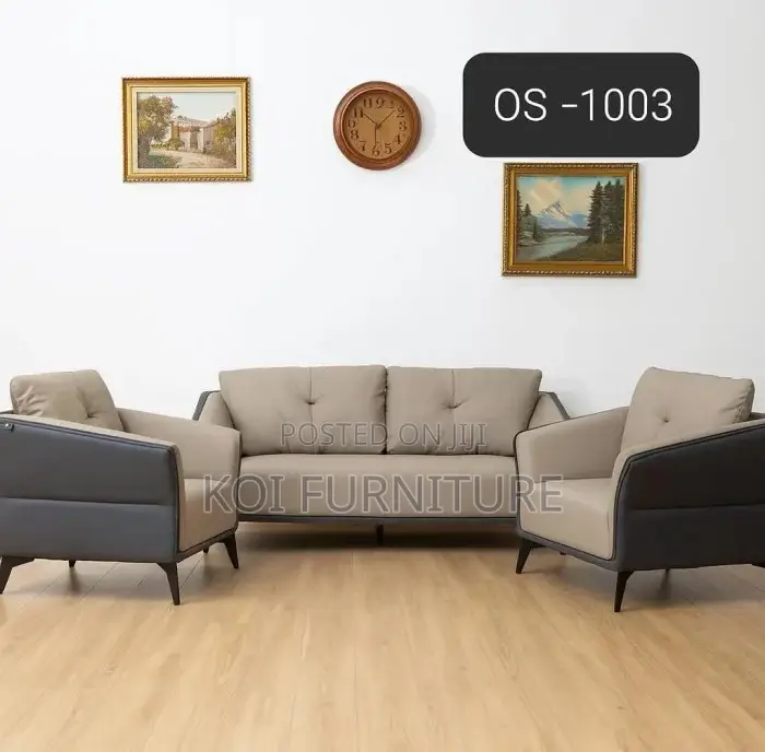 Office Sofa; Chic Taupe Five Seaters Executive Office Sofa Set