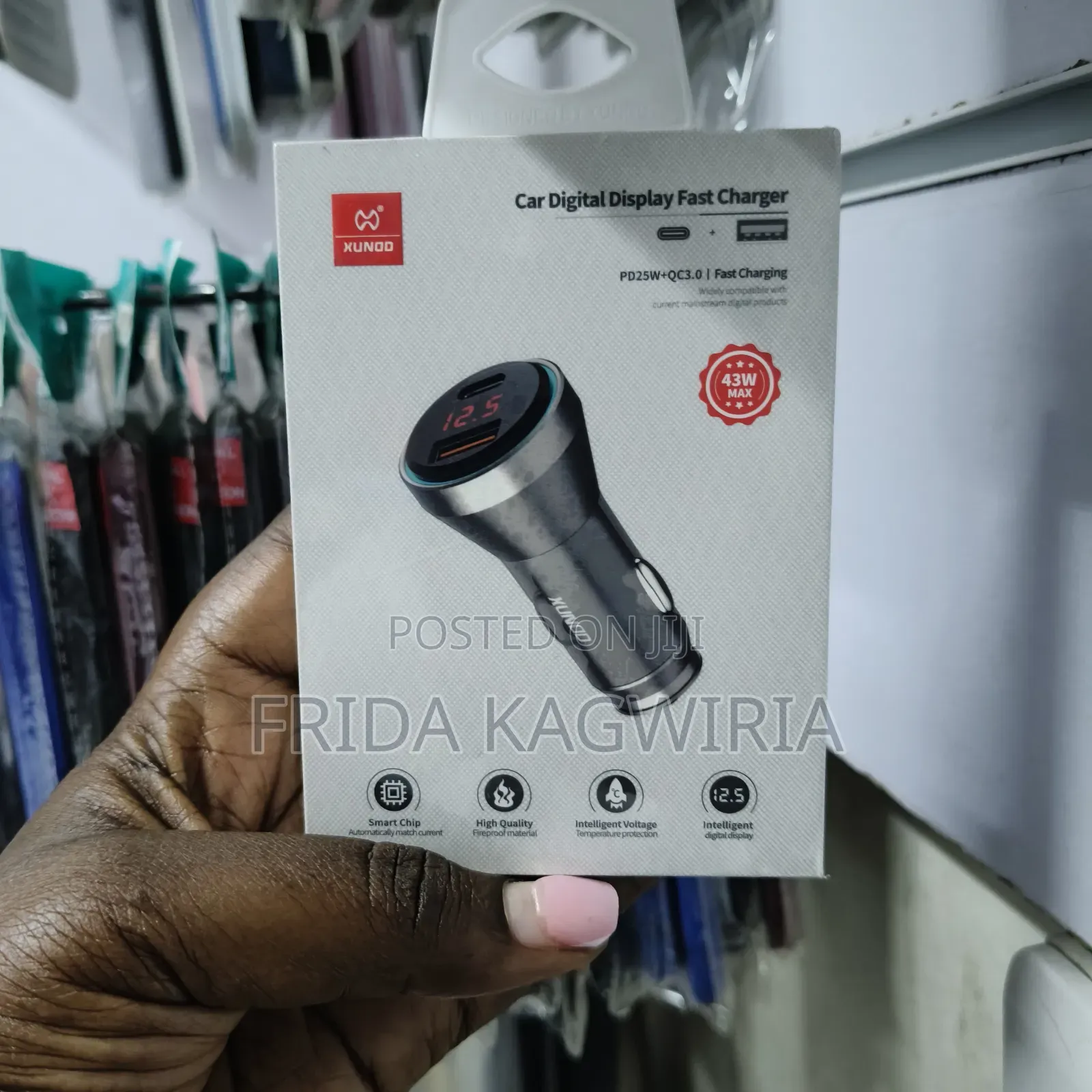 Xundd Car Digital Display Fast Car Charger