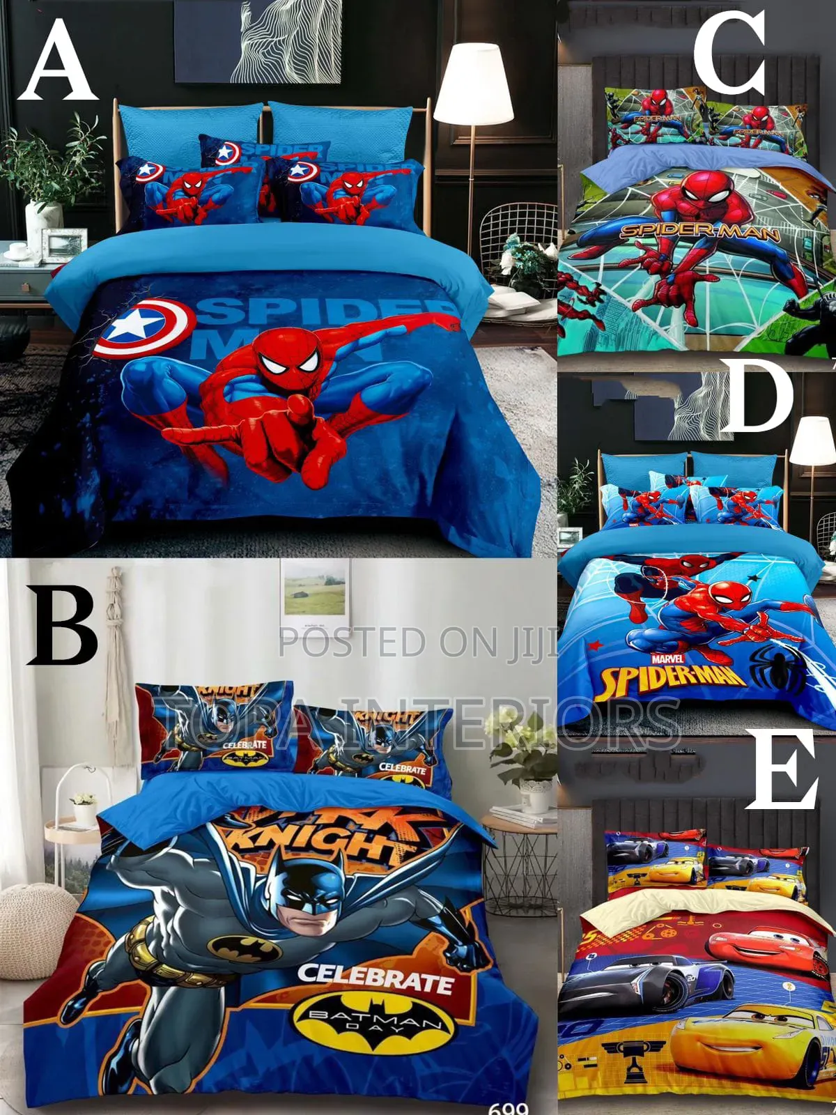 Cartoon Duvets With Blue Themed Colours for Boys Bedroom