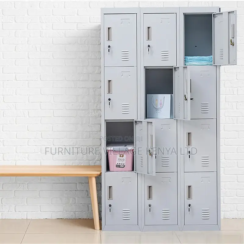 12-Door's White Metallic Study Area Locker Cabinet