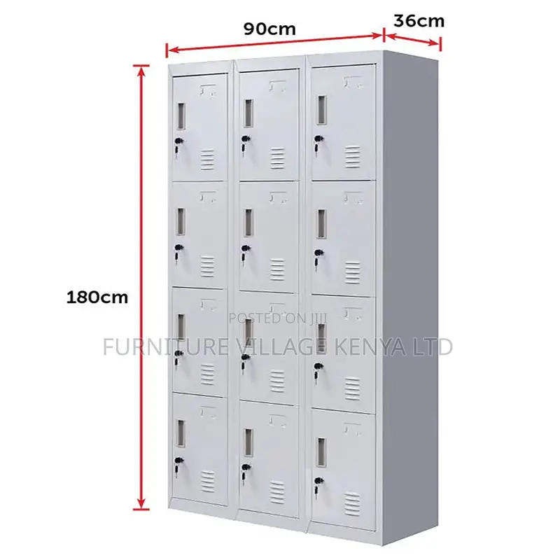 12-Door's White Metallic Study Area Locker Cabinet