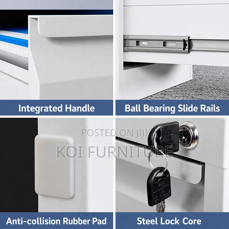 Office Cabinet : Austra25 4-Drawer White Metal Filing Cabinet
