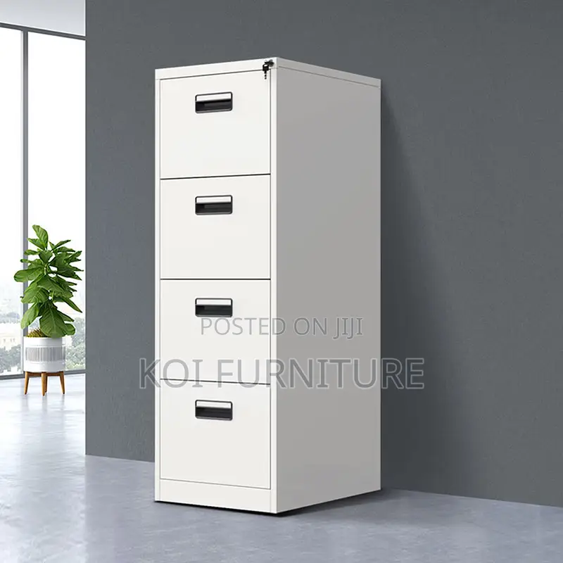 Office Cabinet : Austra25 4-Drawer White Metal Filing Cabinet