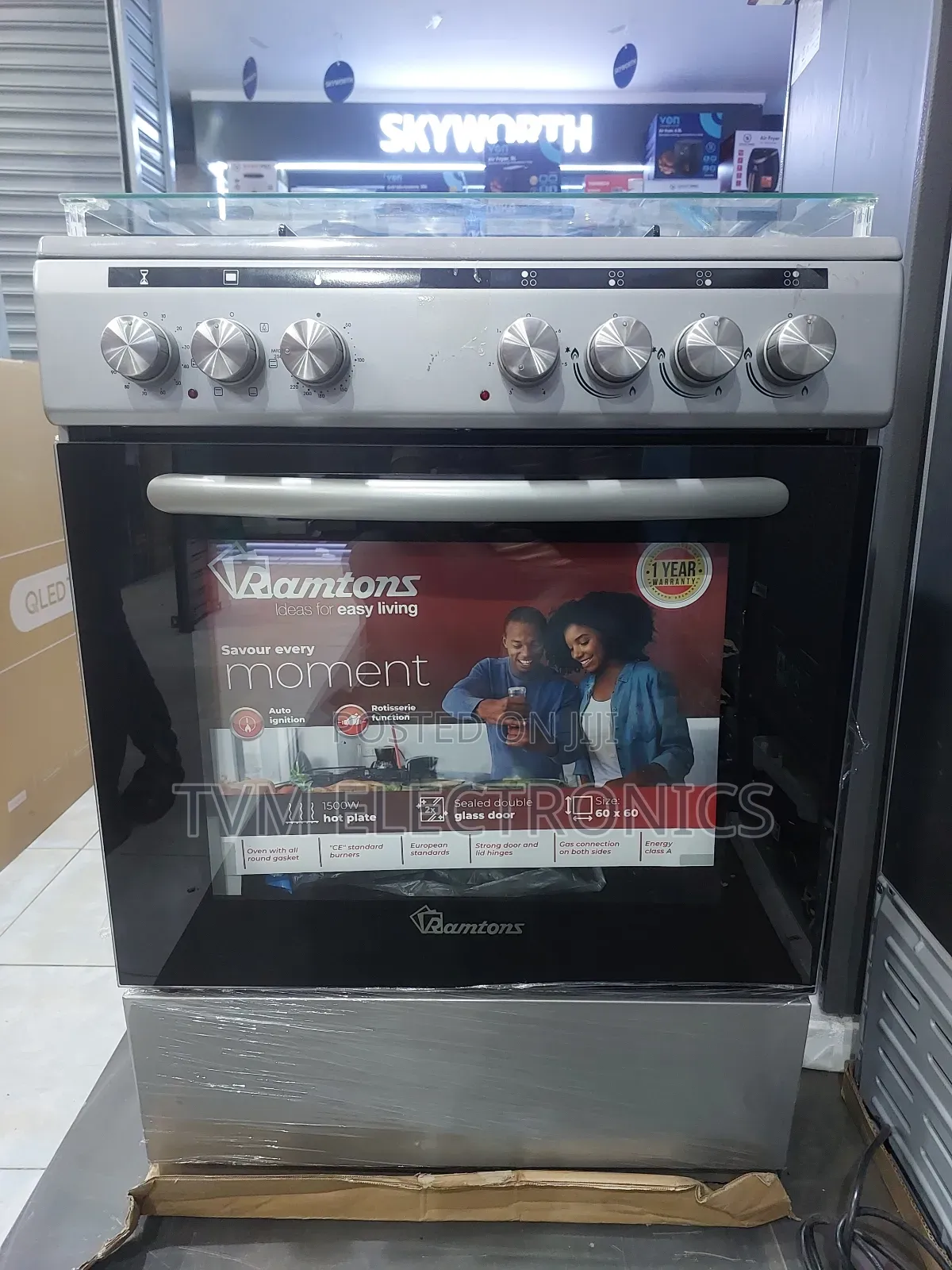 Ramtons 3g+1e 60x60 Silver Cooker- Rc/606 (1yr Wrty)