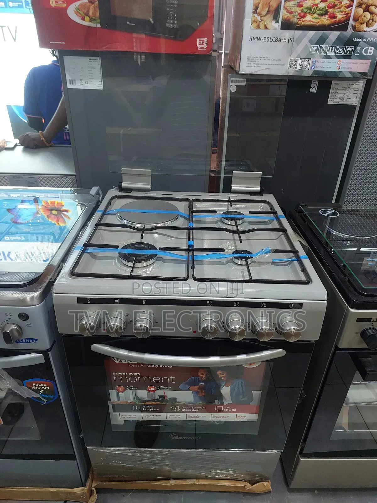 Ramtons 3g+1e 60x60 Silver Cooker- Rc/606 (1yr Wrty)