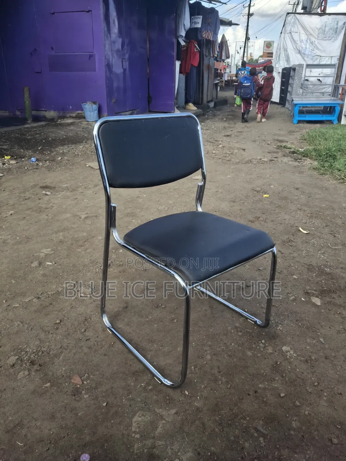 Single Office Leather Visitors Chair
