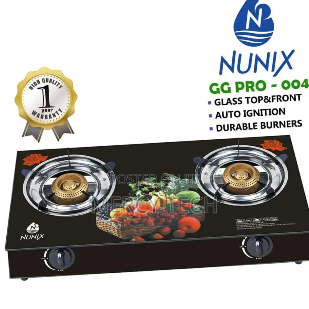 Nunix 2-Burner Glasstop Cooker