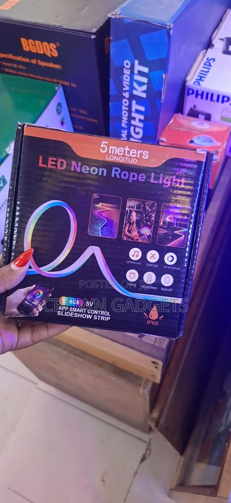 Smart RGB Led Neon Strip 5m Waterproof Remote App Light