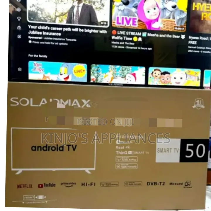 Solarmax 50inch Smart Android Tv Uhd Frameless Tv