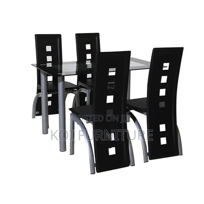 Dining Set; Six Seaters Dining Set With Glass Top Table