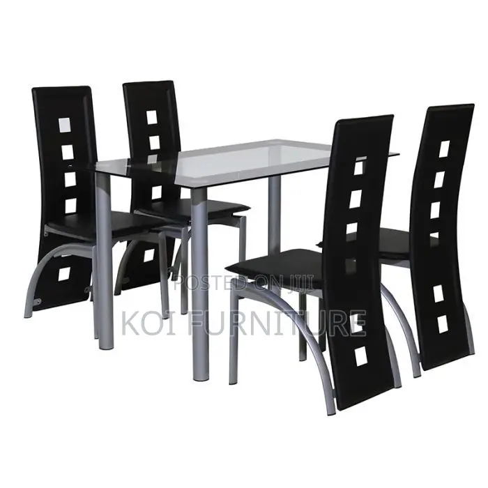 Dining Set; Six Seaters Dining Set With Glass Top Table