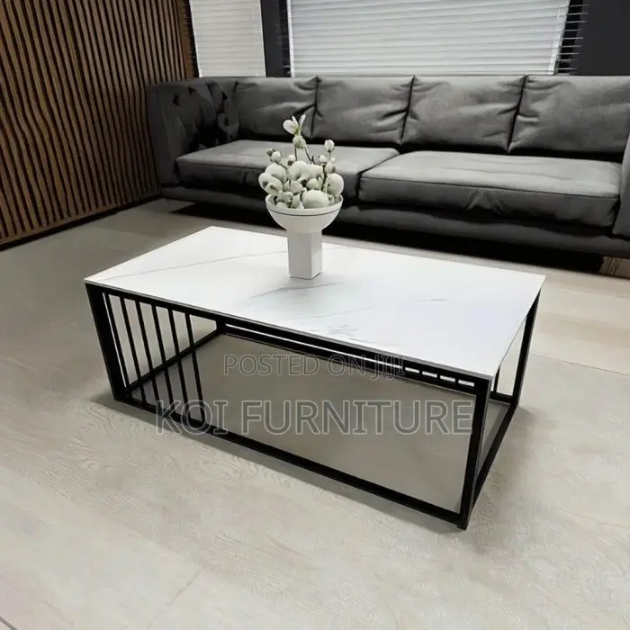 Coffee Table; Rectangular Marble Top Home Coffee Table