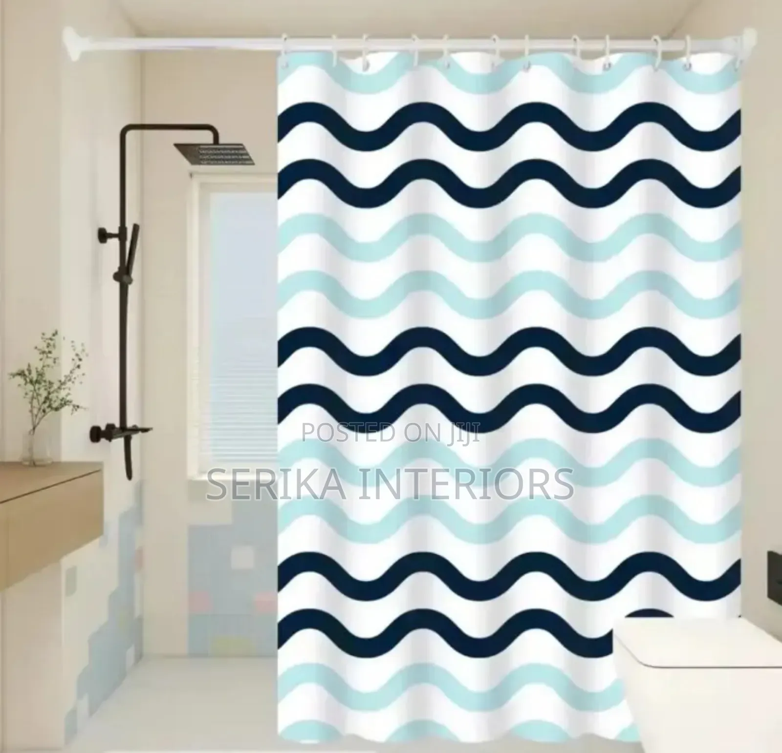 Lines Shower Curtains Shower Curtains Environmental Friendly
