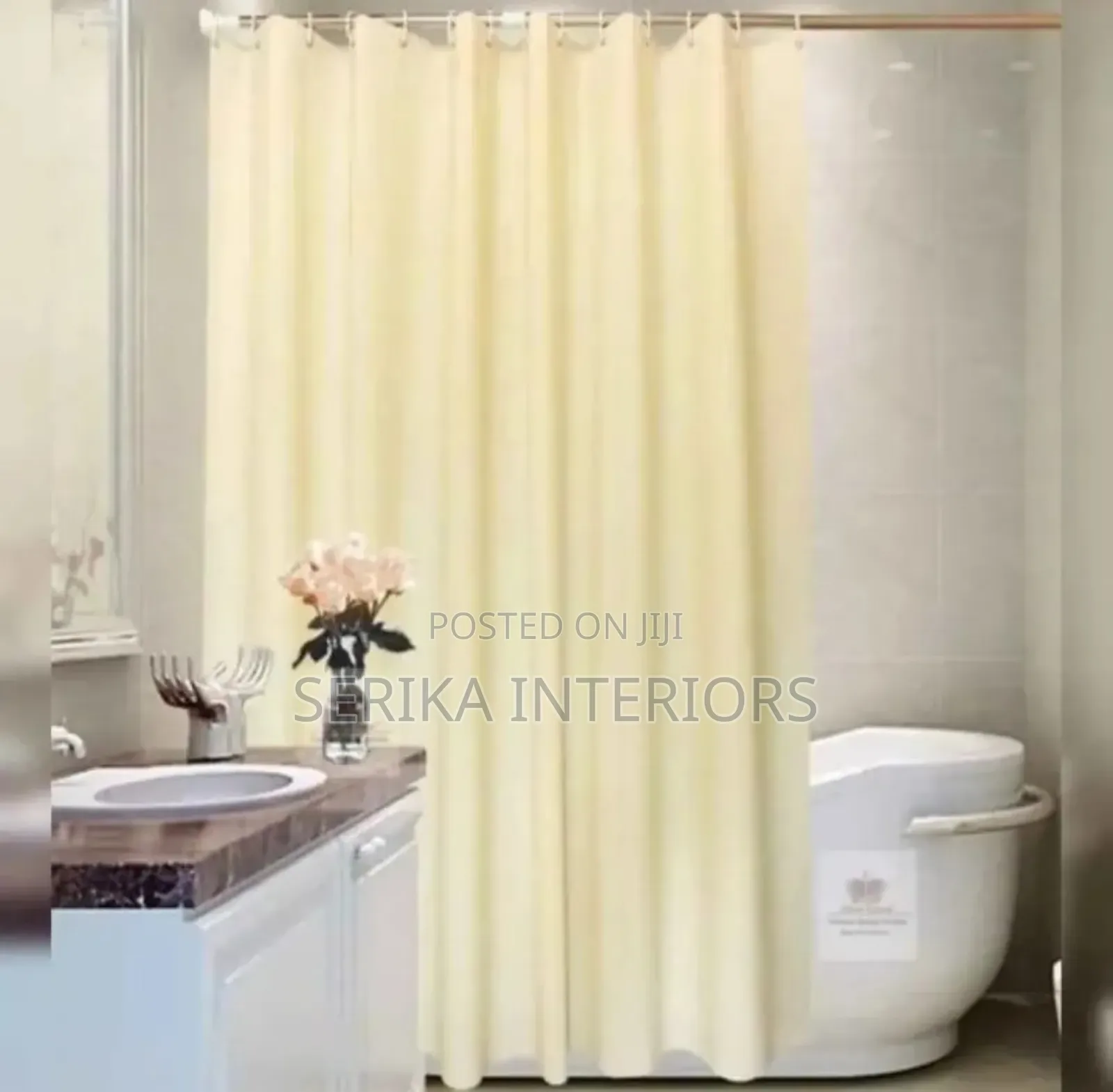 PVC Cream Shower Curtains Shower Curtains Environmental Friendly