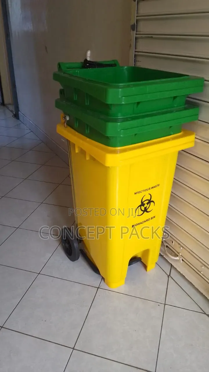 Yellow Biohazard Medical Waste Bin