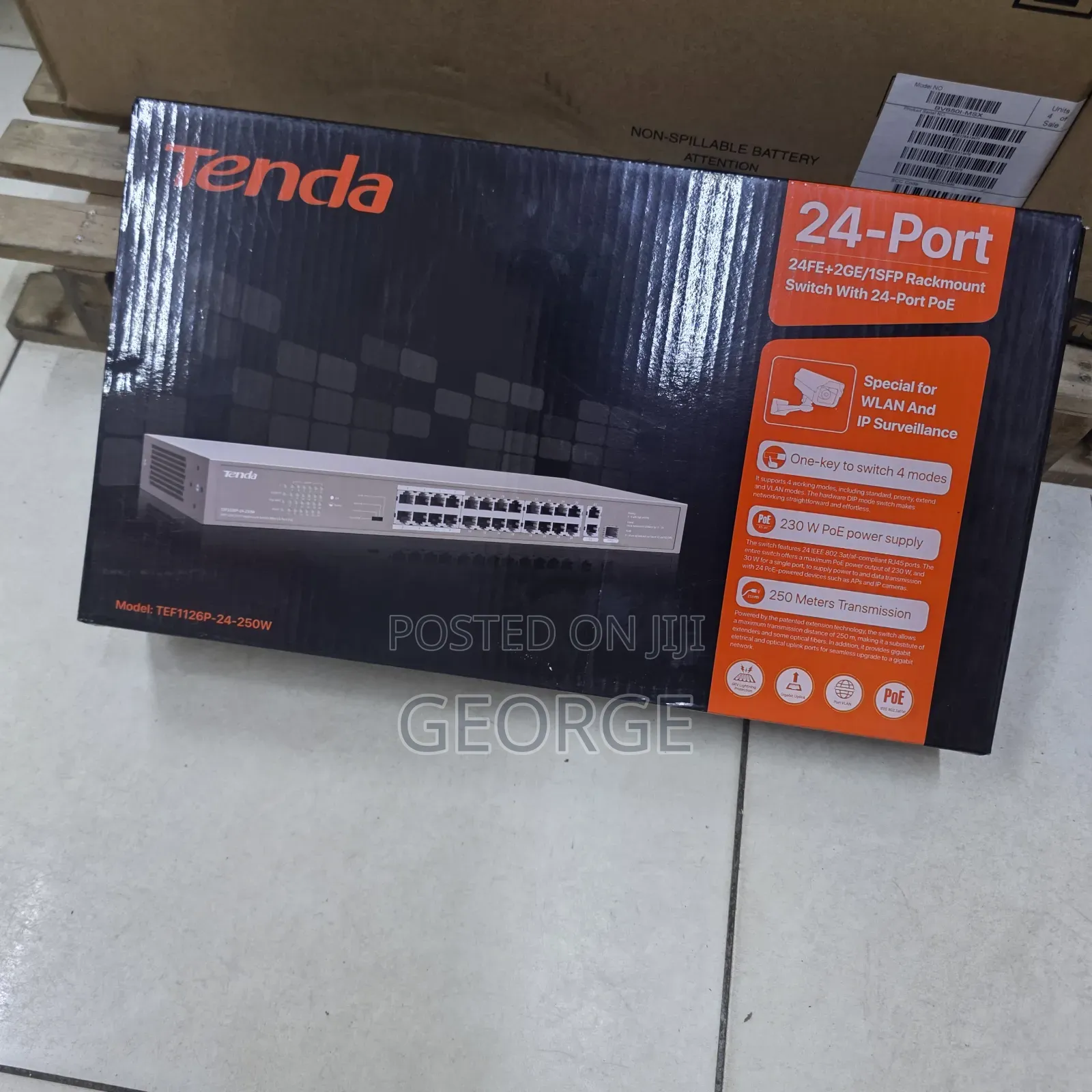 24 Port Tenda Poe Switch for Ip Cameras and Access Points