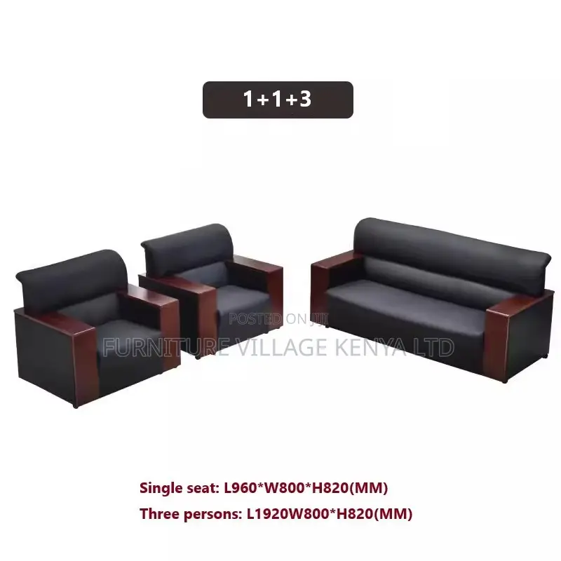5-Seater Leather Ergonomic Executive Sofa Set