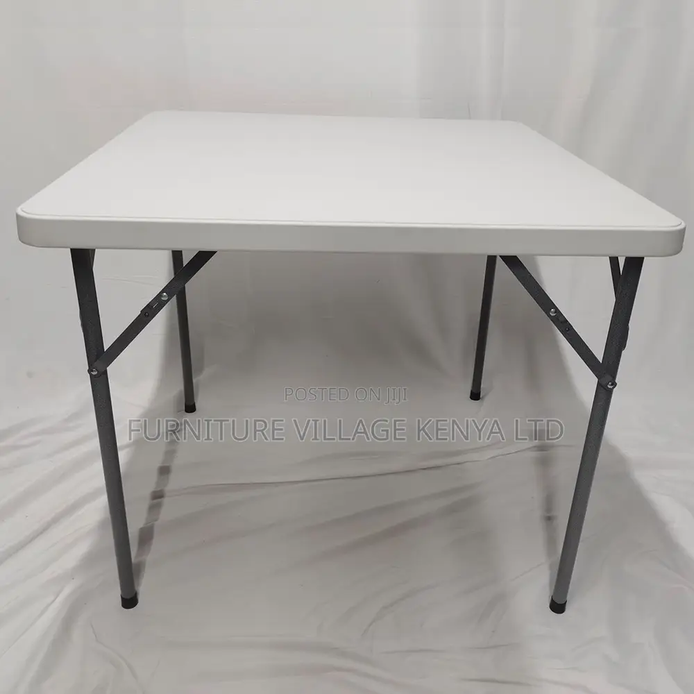White Plastic Folding Outdoor Square Dining Table