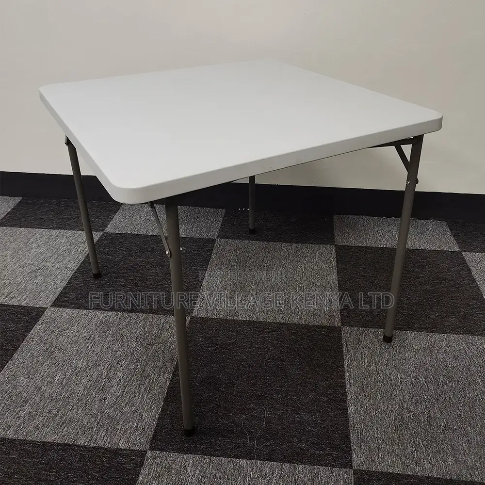 White Plastic Folding Outdoor Square Dining Table