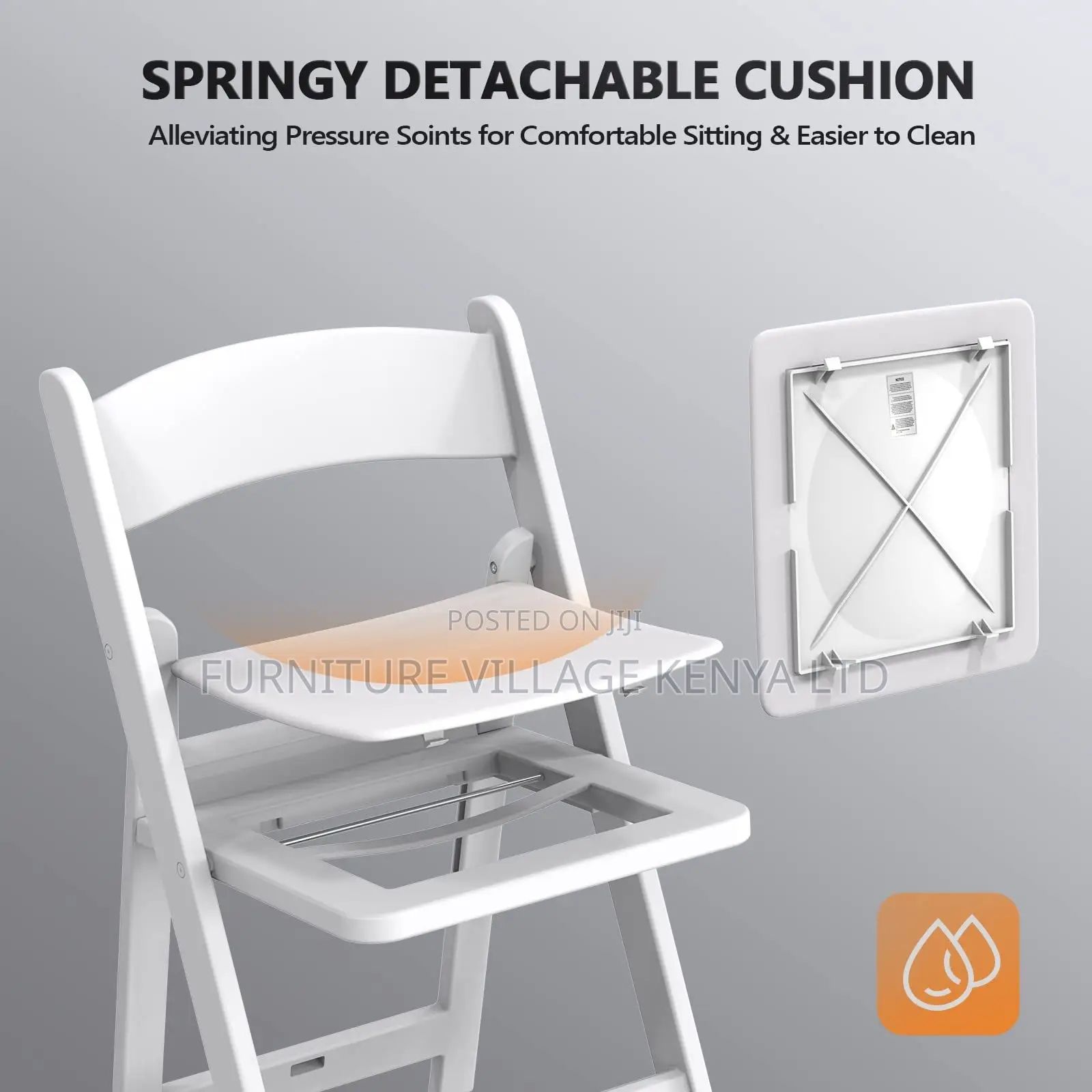 Foldable White Outdoor Wedding Chair
