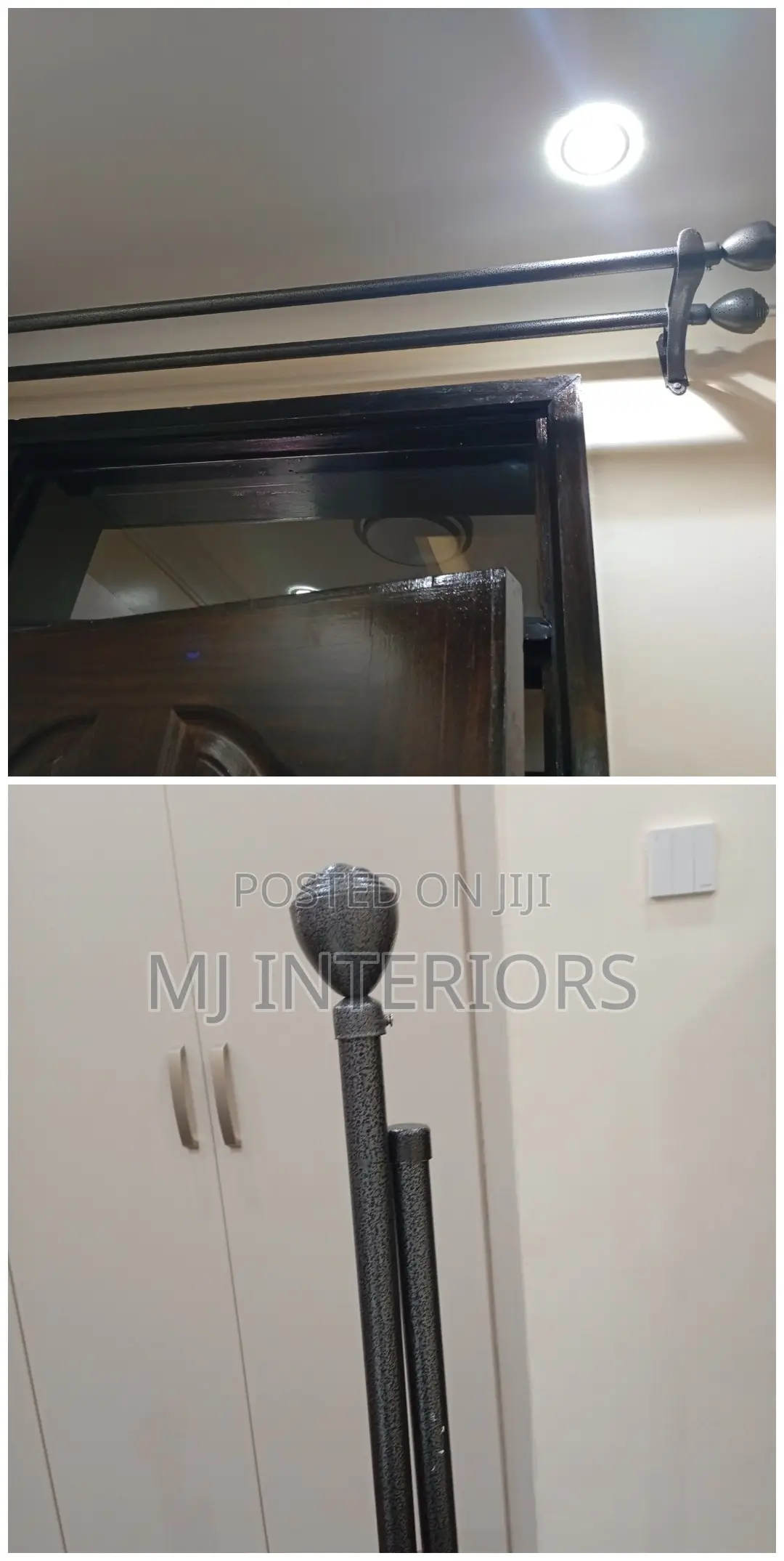 Grey Jua Kali Curtain Rods - Premium Finish