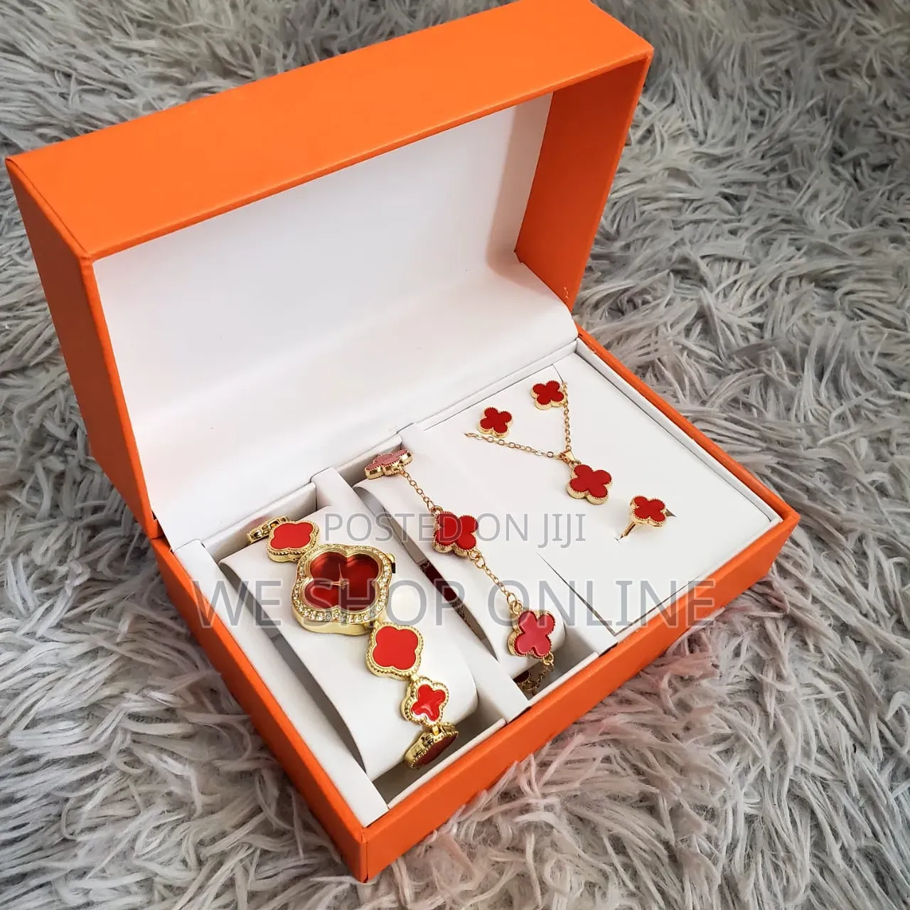 Elegant 6pc Leaf Clover Ladies Jewelry Gift Set