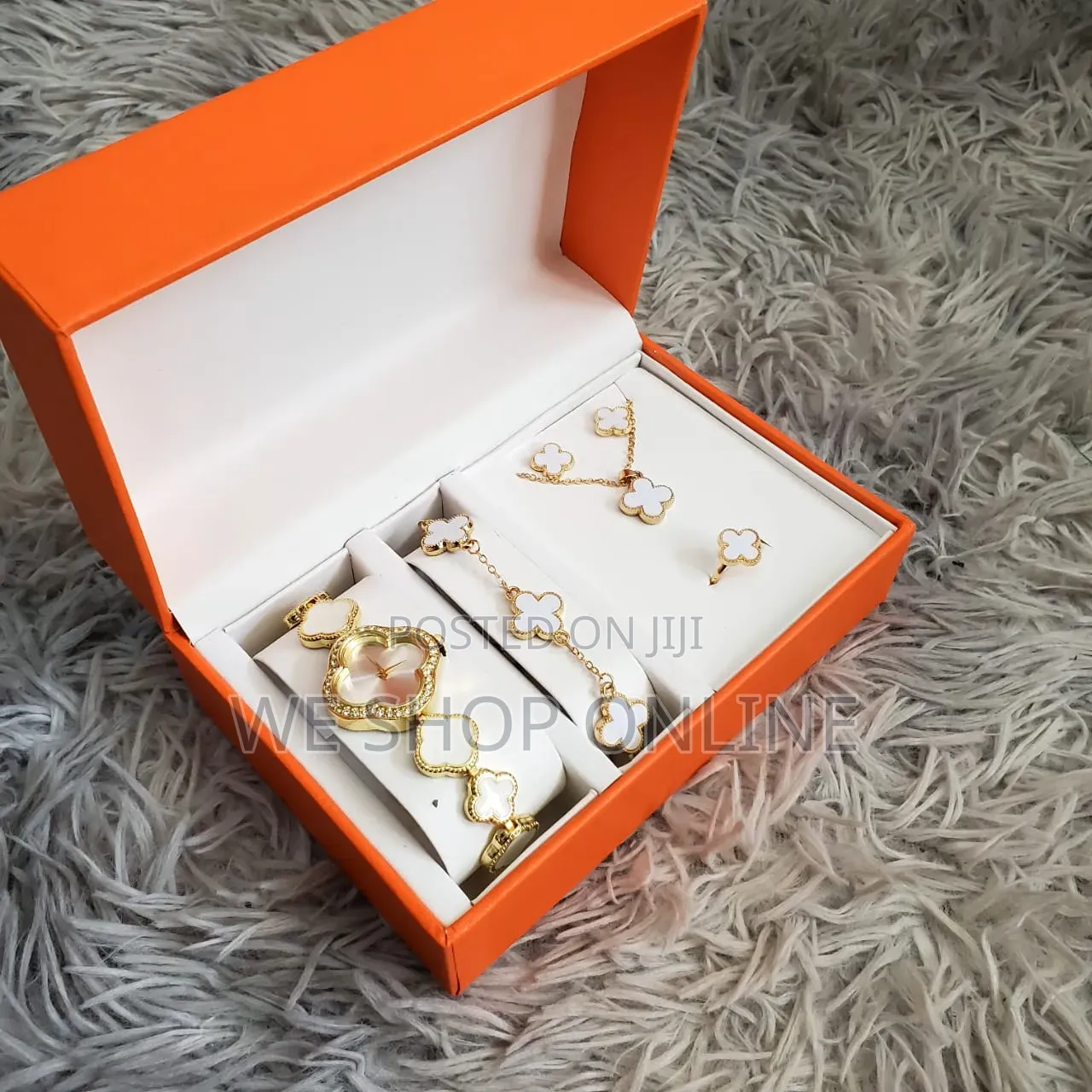 Elegant 6pc Leaf Clover Ladies Jewelry Gift Set