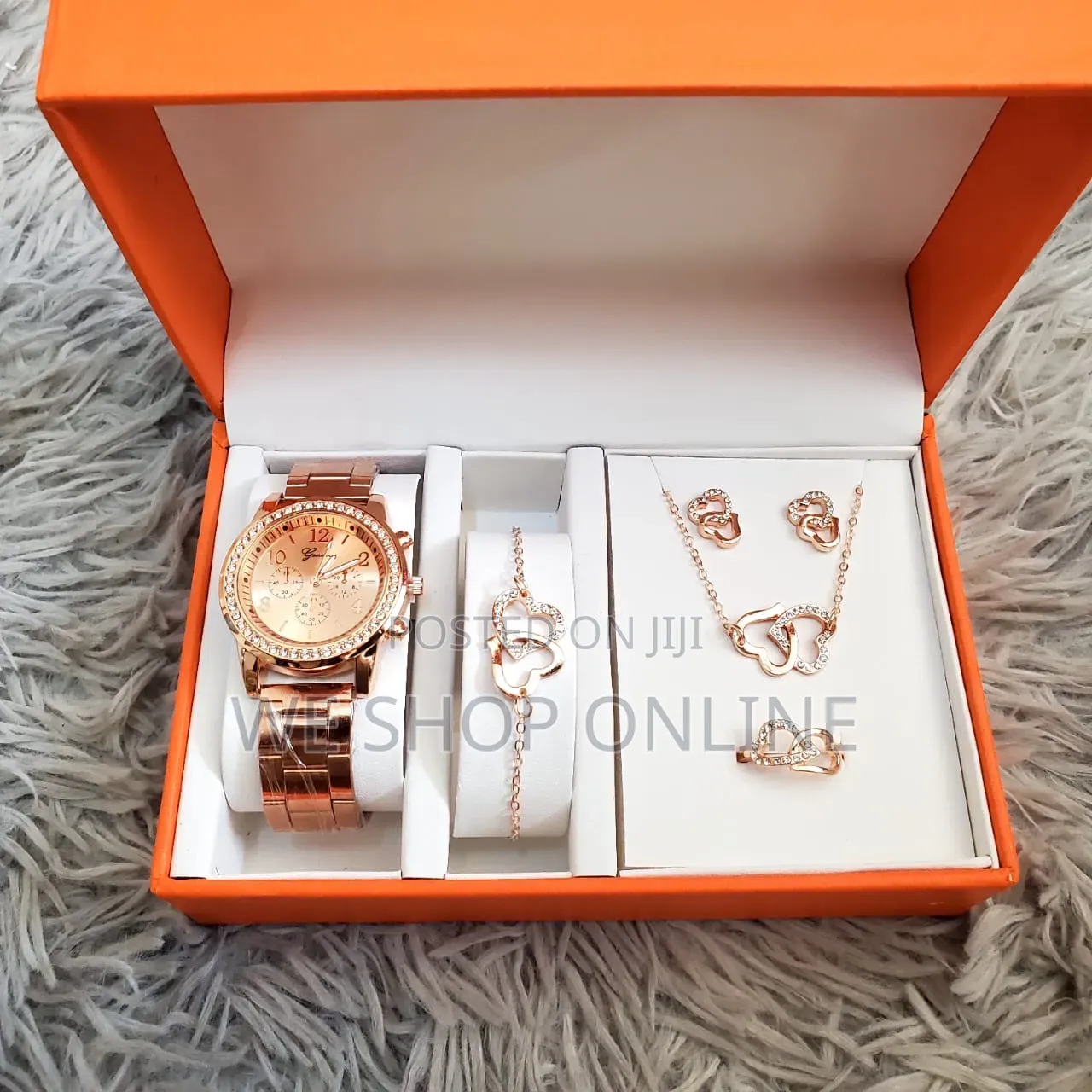 Ladies 5pc Jewelry Gift Set (Geneva -Love Heart)