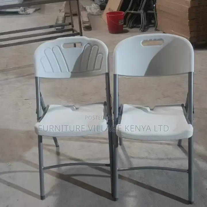 Outdoor Camping White Folding Plastic Chair