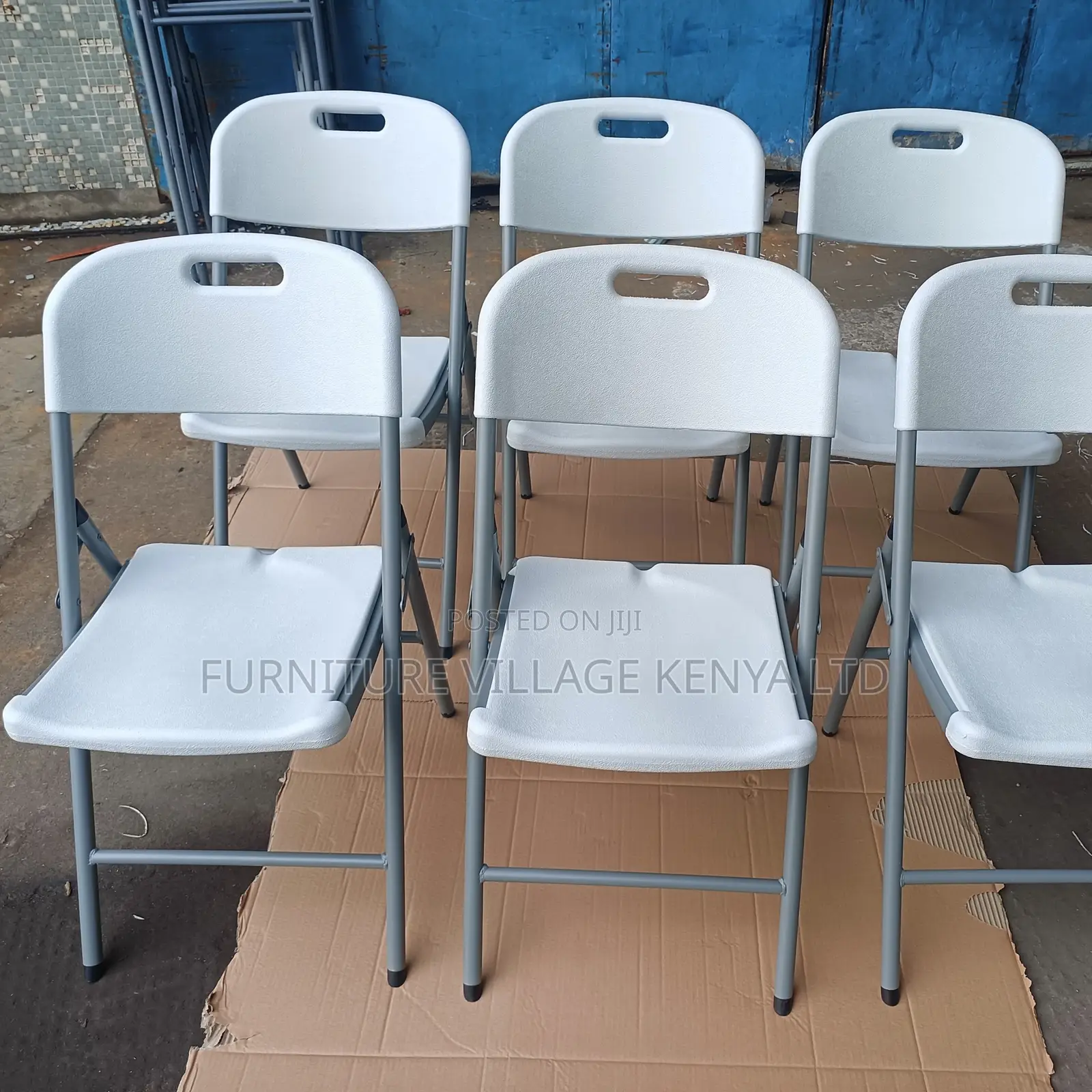 Outdoor Camping White Folding Plastic Chair