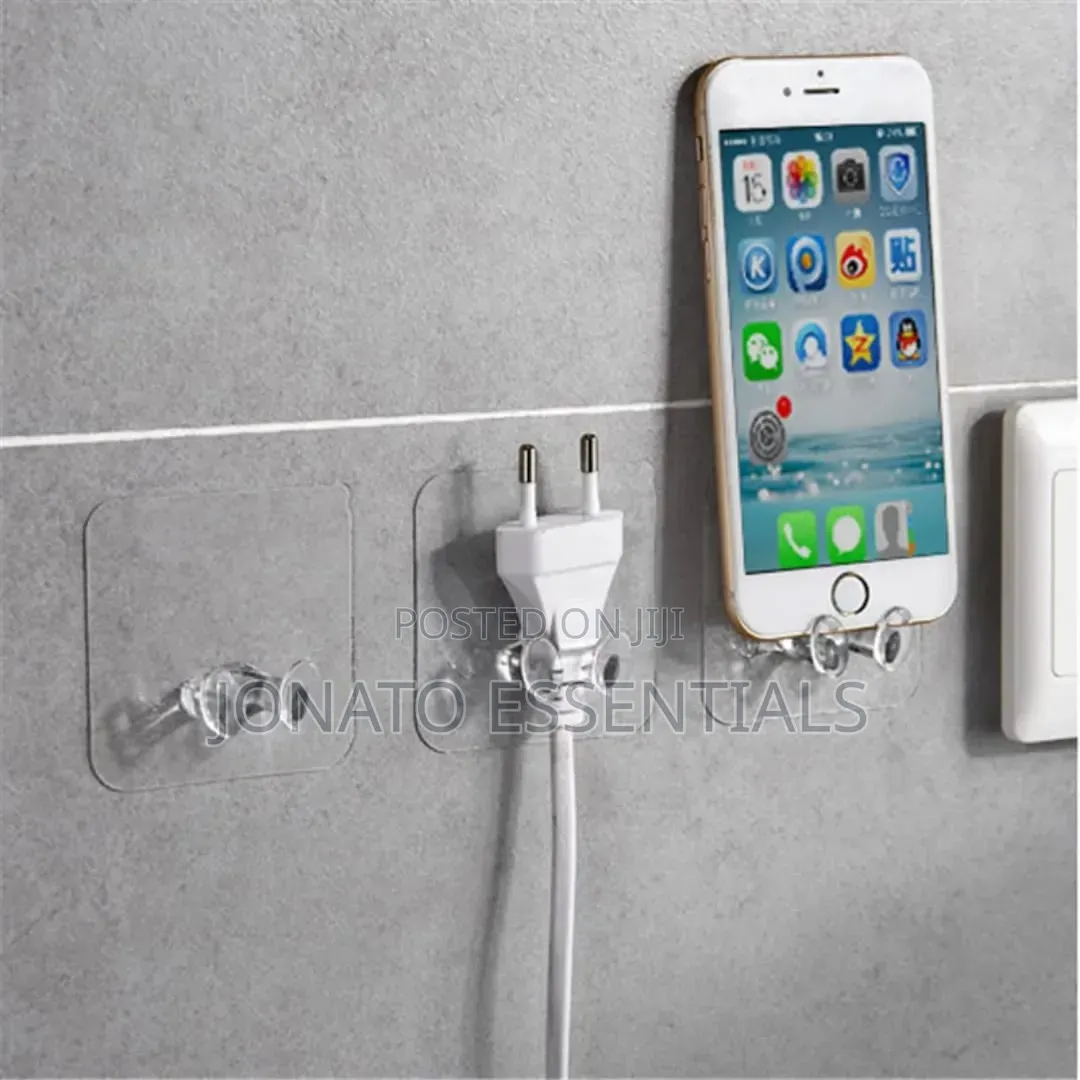 10pcs Self Adhesive Wall Hooks Plug Holder Phone Stand