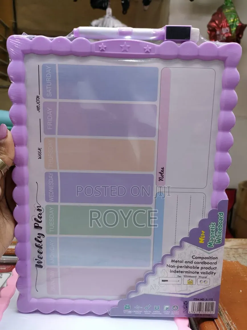 Magnetic White Board With Weekly Plan