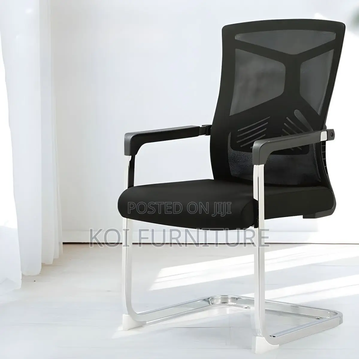 Office Chair : K145 Modern Black Mesh Ergonomic Visitor Chair