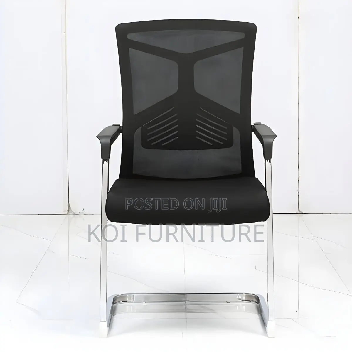 Office Chair : K145 Modern Black Mesh Ergonomic Visitor Chair
