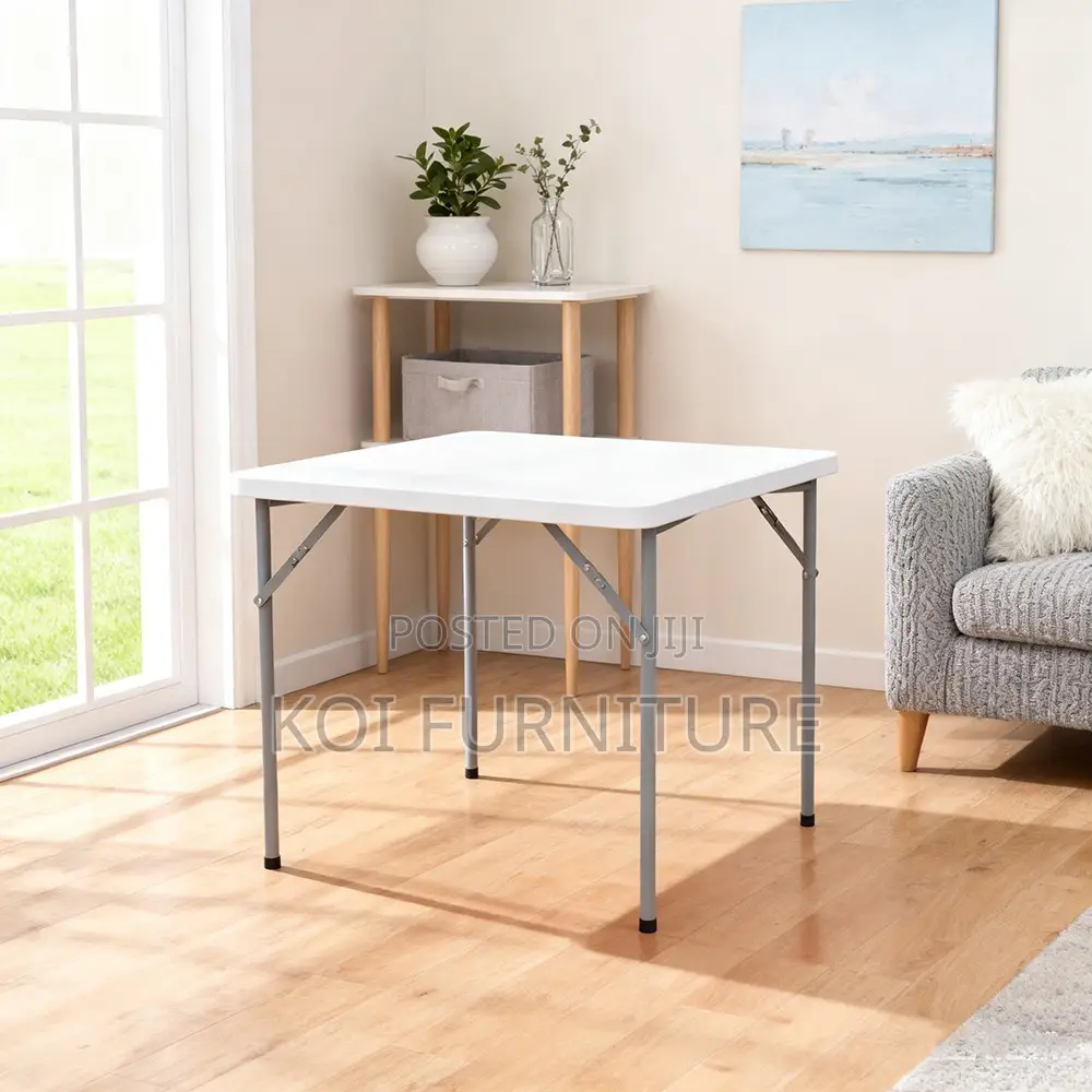 Home Table; Foldable White Outdoor Portable Table