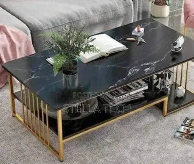 Executive Black Marble Coffee Table